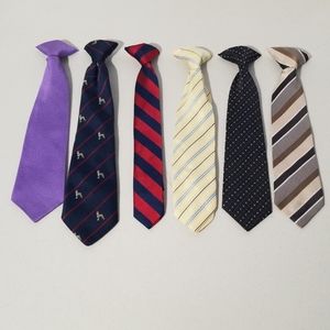 6 little boy's clip-on ties